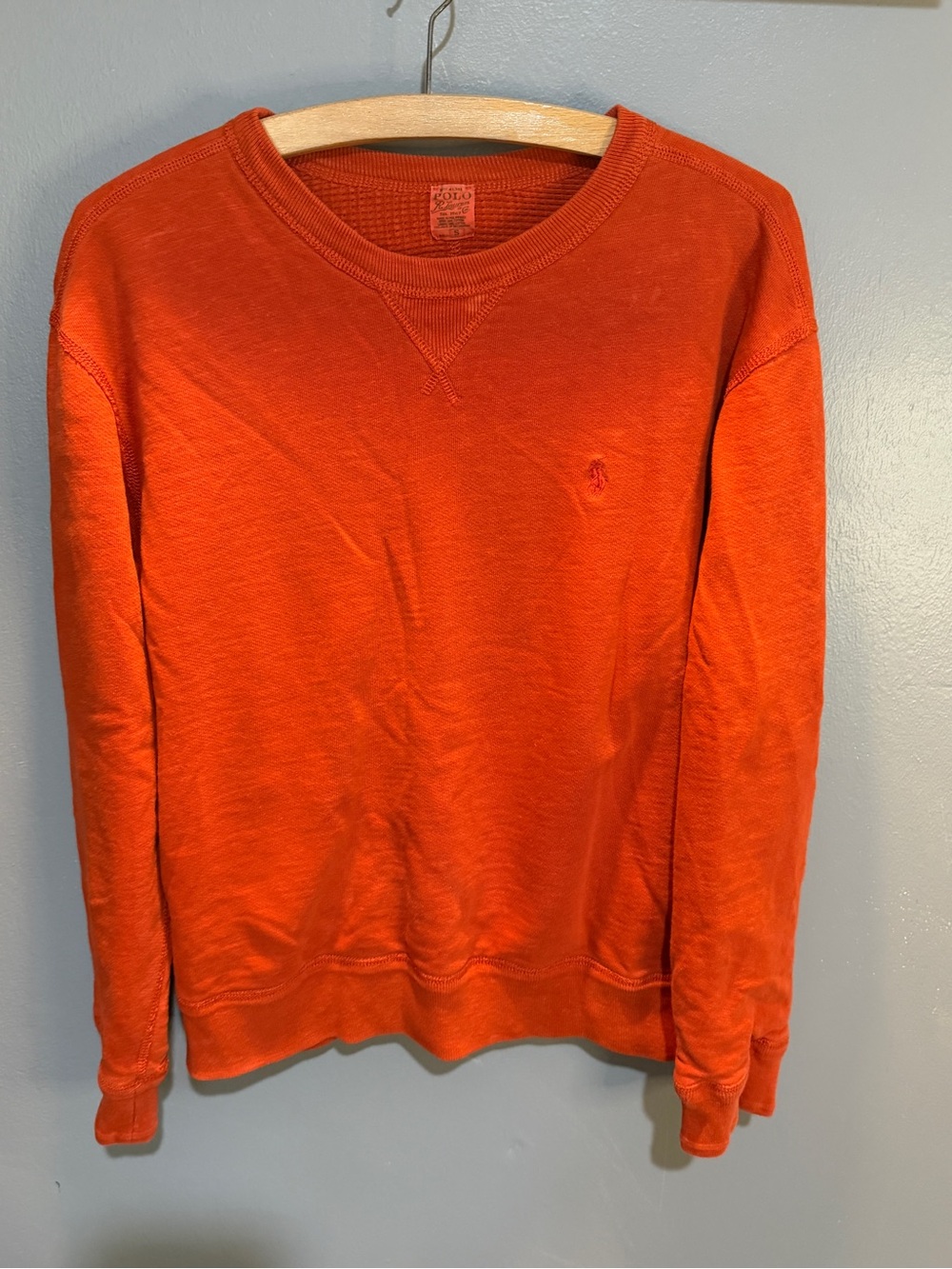 VINTAGE POLO RALPH LAUREN ORANGE CREWNECK SWEATSHIRT S